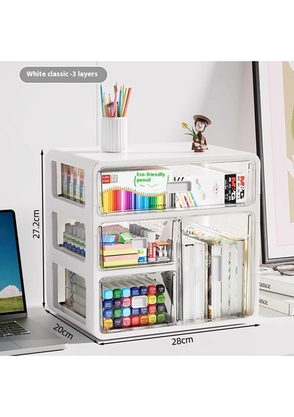 Kalemlik Düzenleyici Ofis Çok Fonksiyonlu Kırtasiye Rafı Akrilik Çekmece Tipi (Yurt Dışından)