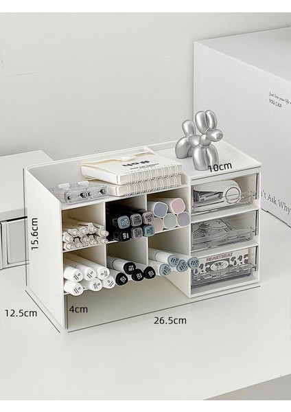 Markör Düzenleyici Eğik Uçlu Kalemlik Çekmeceli Kalem Kutusu (Yurt Dışından)