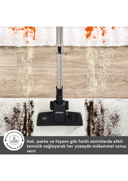 Vantuz Action Force X10 899 Watt Toz Torbasız Elektrikli Süpürge Black