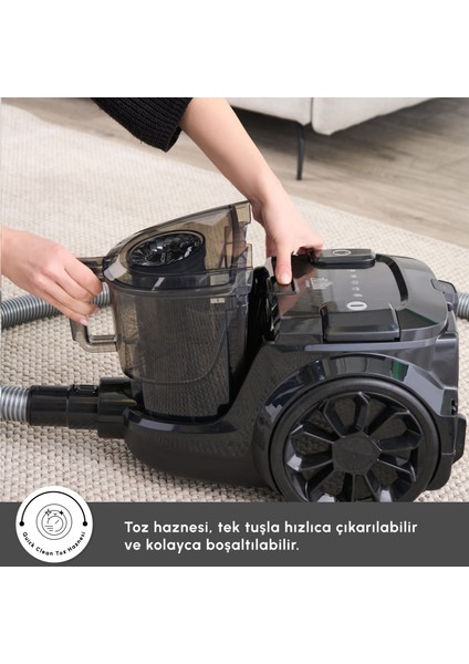 Vantuz Action Force X10 899 Watt Toz Torbasız Elektrikli Süpürge Black