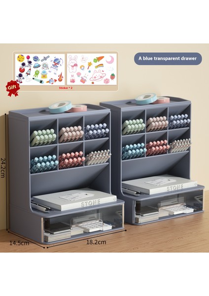 Markör Düzenleyici Eğik Uçlu Kalemlik Çekmeceli Kalem Kutusu (Yurt Dışından)