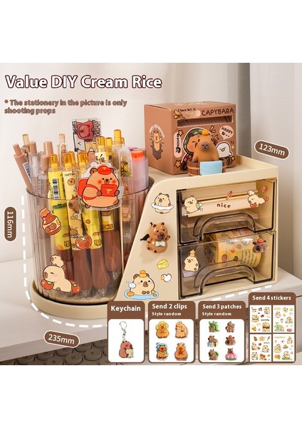 Kalemlik Düzenleyici Ofis Çok Fonksiyonlu Kırtasiye Rafı Akrilik Çekmece Tipi (Yurt Dışından)