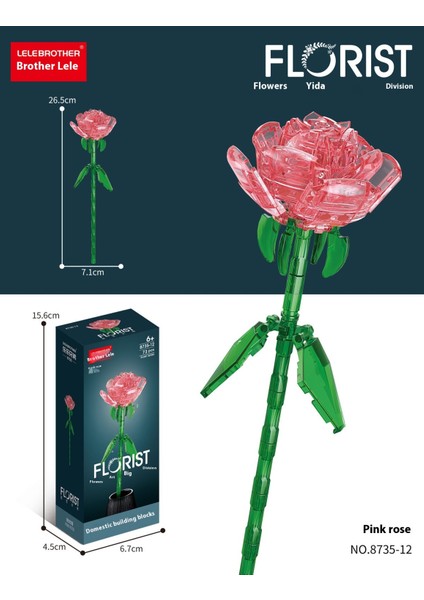 Çiçek Blok Maket Puzzle Yapboz Hediyelik El Yapımı Süs (Yurt Dışından)