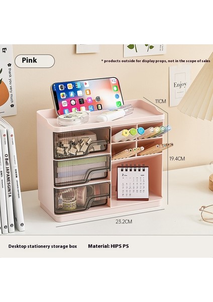 Kalemlik Düzenleyici Ofis Çok Fonksiyonlu Kırtasiye Rafı Akrilik Çekmece Tipi (Yurt Dışından)