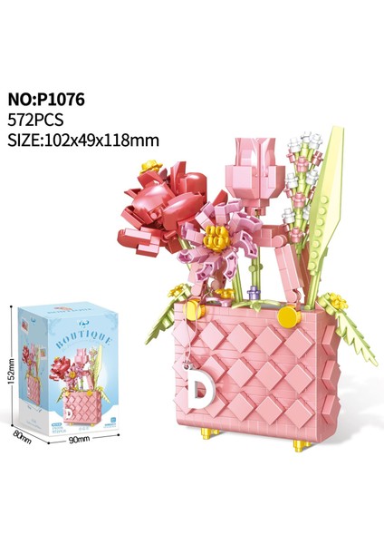 Saksı Yapı Taşı Küçük Pelet Puzzle Kız Serisi Doğum Günü Hediyesi (Yurt Dışından)