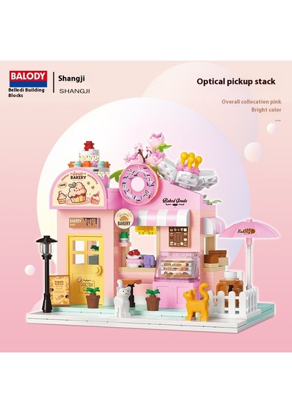 Sokak Sahnesi Yapı Taşları Puzzle Montajı Çocuk Oyuncakları Kulübe Modeli Süsler (Yurt Dışından)