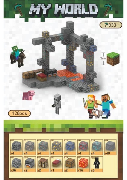 Mc Minecraft Manyetik Küpler Montaj Dıy Yapı Taşları Çocuklar Için Bulmaca Modeli Oyuncaklar (Yurt Dışından)
