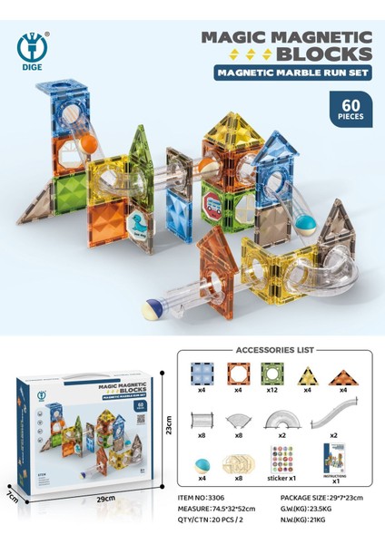 Çocuk Eğitici Montaj Parça Tumbler Blokları Bulmaca Dıy Patchwork Oyuncaklar (Yurt Dışından)