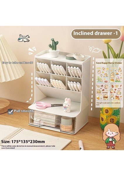 Kalemlik Düzenleyici Ofis Çok Fonksiyonlu Kırtasiye Rafı Akrilik Çekmece Tipi (Yurt Dışından)