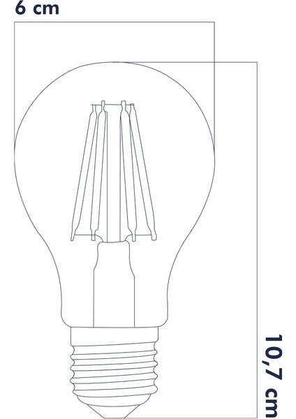 E27 220V 6W 4000K Filament LED Ampul ERD-283