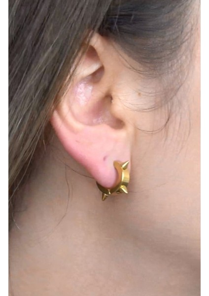 Çivili Geçmeli Unisex Erkek Kadın Çelik Küpe 3 mm mse3