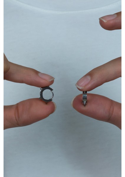 Çivili Geçmeli Unisex Erkek Kadın Çelik Küpe 3 mm mse3