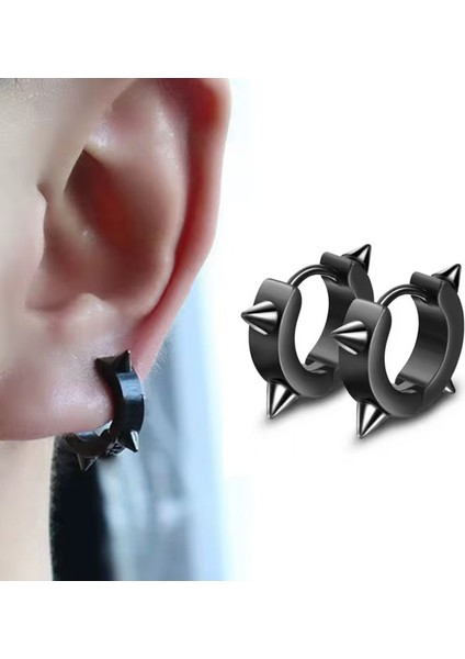 Çivili Geçmeli Unisex Erkek Kadın Çelik Küpe 3 mm mse3 modelleri