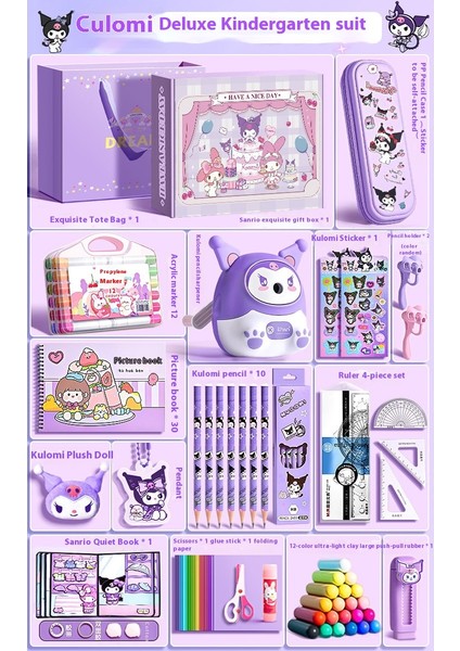 Kuromi Kırtasiye Seti Hediye Kutusu Ilkokul Öğrencileri Için Öğrenme Kırtasiye Paketi (Yurt Dışından)