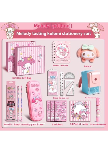 Kuromi Kırtasiye Seti Hediye Kutusu Melodi Tarçın Köpek Kırtasiye Hediyesi (Yurt Dışından)