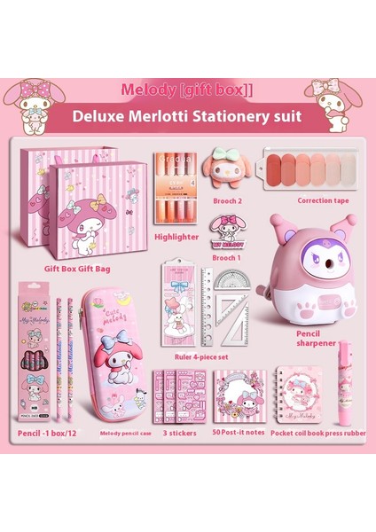Kuromi Kırtasiye Seti Hediye Kutusu Melodi Tarçın Köpek Kırtasiye Hediyesi (Yurt Dışından)
