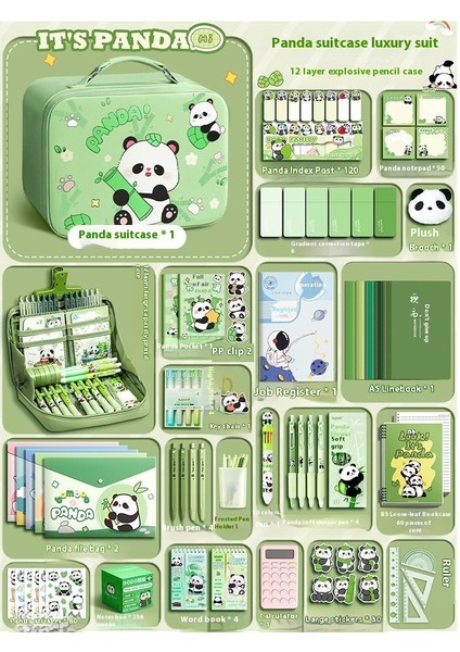 Panda Karapika Kırtasiye Paketi Okul Malzemeleri Hediyeleri Çocuk Kırtasiye Seti (Yurt Dışından)