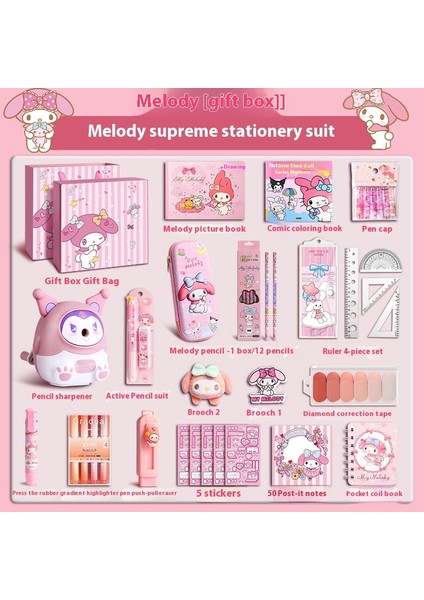 Kuromi Kırtasiye Seti Hediye Kutusu Melodi Tarçın Köpek Kırtasiye Hediyesi (Yurt Dışından)