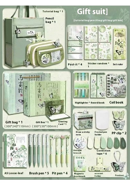 Mürekkep Stili Kırtasiye Seti Ilkokul Öğrencileri Ortaokul Lise Okul Okul Malzemeleri Paketi (Yurt Dışından)