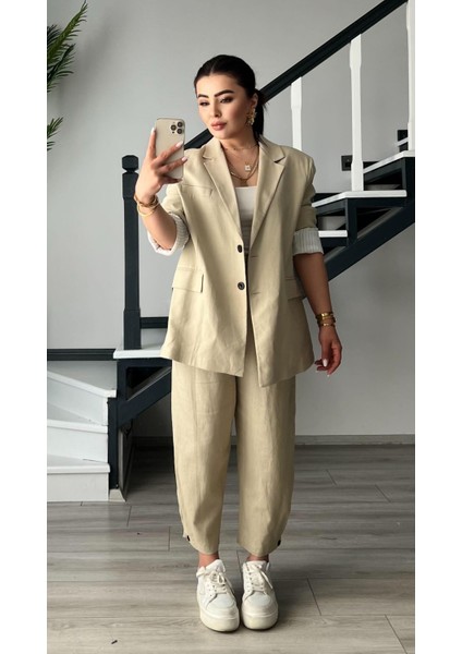 Taş Keten Ceket-Pantolon Takım fırsatları