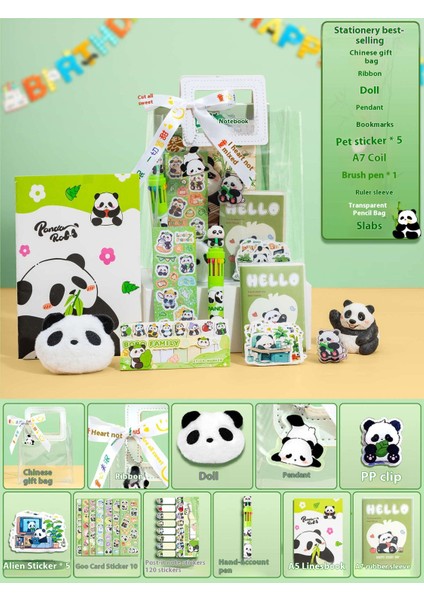 Küçük Panda Kırtasiye Seti Okula Başlangıç Hediye Seti Için Hediye Kutusu (Yurt Dışından)