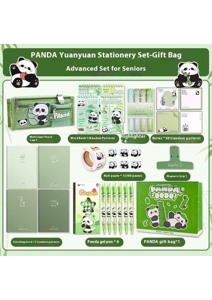 Panda Karapika Kırtasiye Paketi Okul Malzemeleri Hediyeleri Çocuk Kırtasiye Seti (Yurt Dışından)