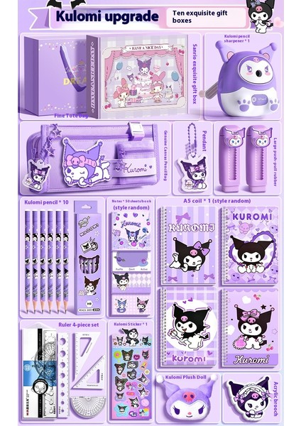 Kuromi Melodi Kırtasiye Seti Okula Başlangıç Için Yüksek Değerli Çocuk Hediye Kutusu Öğrenme Kırtasiye Hediye Paketi (Yurt Dışından)