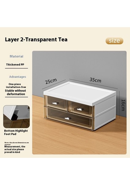 Masaüstü Düzenleyici Basit Çok Bölmeli Çekmece Kırtasiye Şeffaf Kutu (Yurt Dışından)