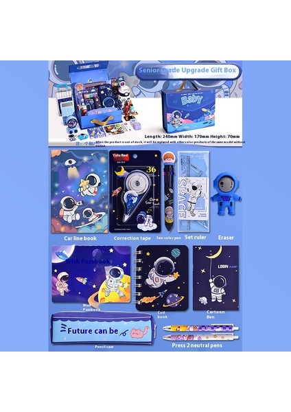Astronot Kırtasiye Seti Ilköğretim Öğrencileri Için Okul Malzemeleri Paketi (Yurt Dışından)