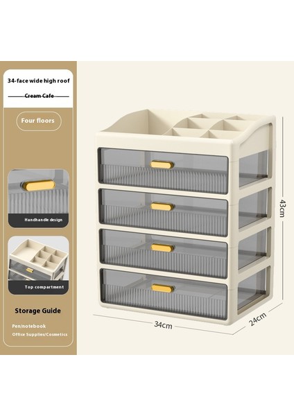 Masaüstü Düzenleyici Basit Çok Bölmeli Çekmece Kırtasiye Şeffaf Kutu (Yurt Dışından)