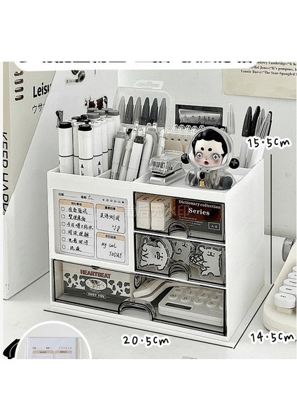 Masaüstü Düzenleyici Basit Çok Bölmeli Çekmece Kırtasiye Şeffaf Kutu (Yurt Dışından)