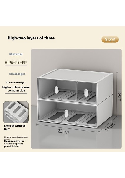 Masaüstü Düzenleyici Basit Çok Bölmeli Çekmece Kırtasiye Şeffaf Kutu (Yurt Dışından)