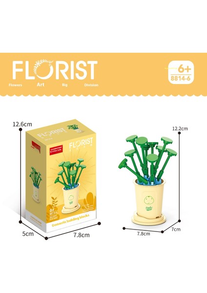 Çiçek Blok Maket Puzzle Yapboz Hediyelik El Yapımı Süs (Yurt Dışından)