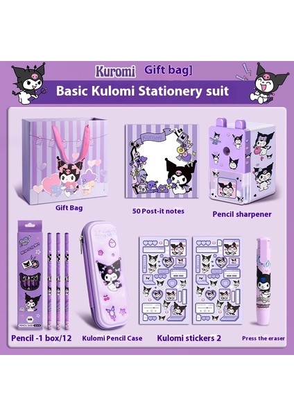 Kuromi Melodi Kırtasiye Seti Okula Başlangıç Için Yüksek Değerli Çocuk Hediye Kutusu Öğrenme Kırtasiye Hediye Paketi (Yurt Dışından)