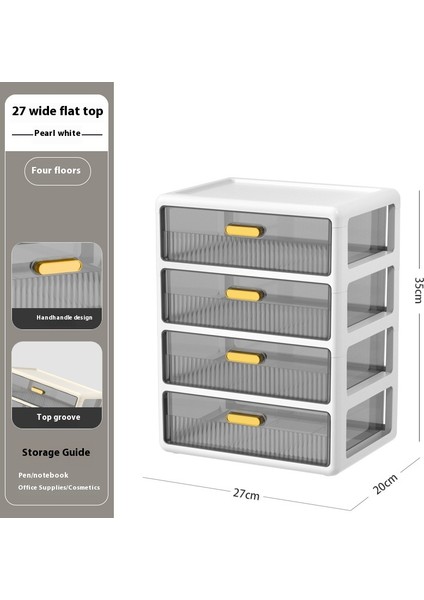 Masaüstü Düzenleyici Basit Çok Bölmeli Çekmece Kırtasiye Şeffaf Kutu (Yurt Dışından)