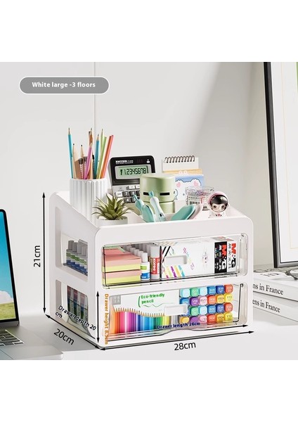 Kalemlik Düzenleyici Ofis Çok Fonksiyonlu Kırtasiye Rafı Akrilik Çekmece Tipi (Yurt Dışından)