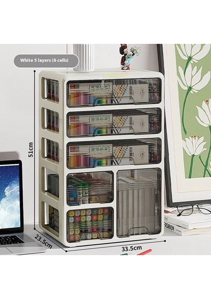 Kalemlik Düzenleyici Ofis Çok Fonksiyonlu Kırtasiye Rafı Akrilik Çekmece Tipi (Yurt Dışından)