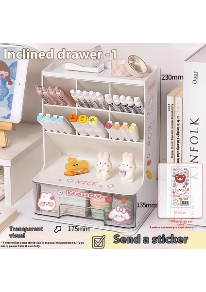 Kalemlik Düzenleyici Ofis Çok Fonksiyonlu Kırtasiye Rafı Akrilik Çekmece Tipi (Yurt Dışından)