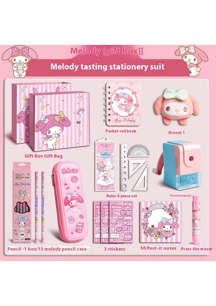 Kuromi Melodi Kırtasiye Seti Okula Başlangıç Için Yüksek Değerli Çocuk Hediye Kutusu Öğrenme Kırtasiye Hediye Paketi (Yurt Dışından)
