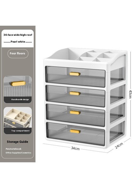 Masaüstü Düzenleyici Basit Çok Bölmeli Çekmece Kırtasiye Şeffaf Kutu (Yurt Dışından)
