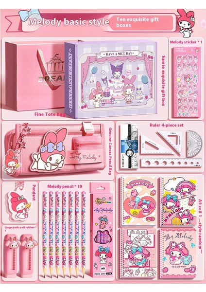 Kuromi Melodi Kırtasiye Seti Okula Başlangıç Için Yüksek Değerli Çocuk Hediye Kutusu Öğrenme Kırtasiye Hediye Paketi (Yurt Dışından)