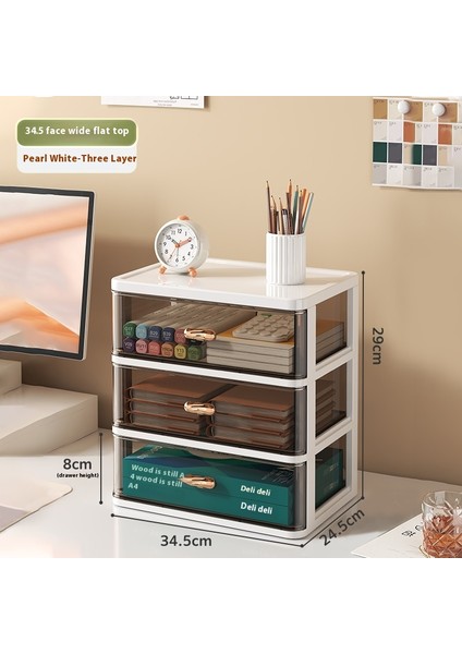 Basit Moda Kırtasiye Düzenleyici Masaüstü Öğrenci Çok Bölmeli Çekmece Yukarı Doğru Istiflenebilir (Yurt Dışından)