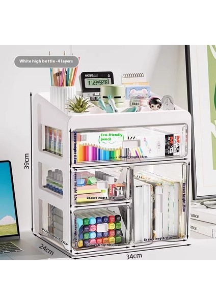 Kalemlik Düzenleyici Ofis Çok Fonksiyonlu Kırtasiye Rafı Akrilik Çekmece Tipi (Yurt Dışından)
