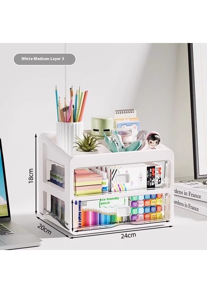Kalemlik Düzenleyici Ofis Çok Fonksiyonlu Kırtasiye Rafı Akrilik Çekmece Tipi (Yurt Dışından)