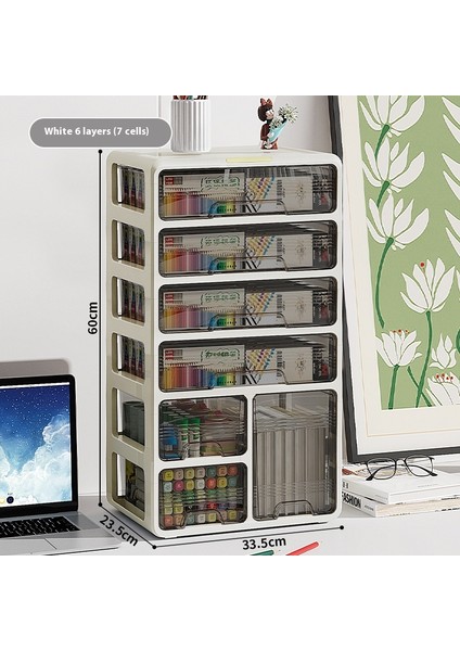 Kalemlik Düzenleyici Ofis Çok Fonksiyonlu Kırtasiye Rafı Akrilik Çekmece Tipi (Yurt Dışından)