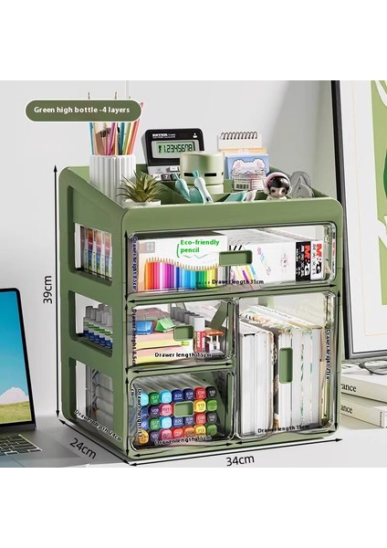 Kalemlik Düzenleyici Ofis Çok Fonksiyonlu Kırtasiye Rafı Akrilik Çekmece Tipi (Yurt Dışından)