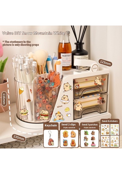 Kalemlik Düzenleyici Ofis Çok Fonksiyonlu Kırtasiye Rafı Akrilik Çekmece Tipi (Yurt Dışından)