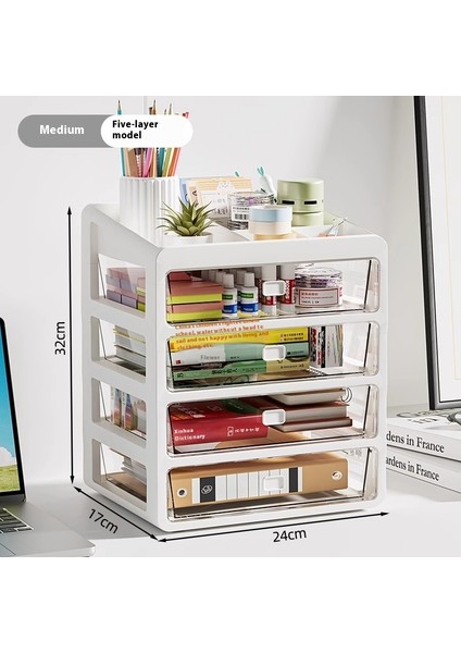Kalemlik Düzenleyici Ofis Çok Fonksiyonlu Kırtasiye Rafı Akrilik Çekmece Tipi (Yurt Dışından)