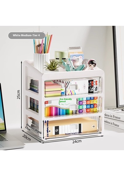 Kalemlik Düzenleyici Ofis Çok Fonksiyonlu Kırtasiye Rafı Akrilik Çekmece Tipi (Yurt Dışından)
