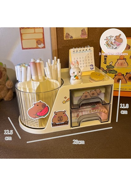 Kalemlik Düzenleyici Ofis Çok Fonksiyonlu Kırtasiye Rafı Akrilik Çekmece Tipi (Yurt Dışından)